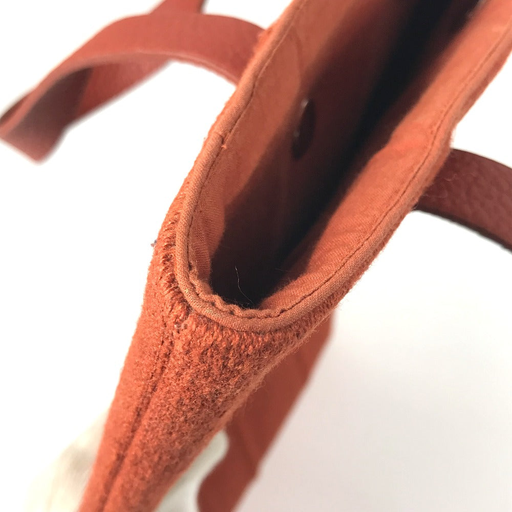 HERMES アメダバPM カバン トートバッグ ミニバッグ ミニトート 手提げ  ハンドバッグ ウール レディース オレンジ - brandshop-reference