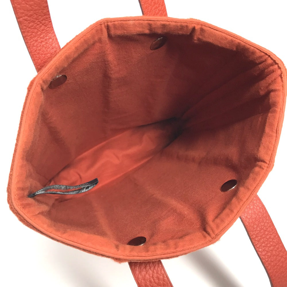 HERMES アメダバPM カバン トートバッグ ミニバッグ ミニトート 手提げ  ハンドバッグ ウール レディース オレンジ - brandshop-reference