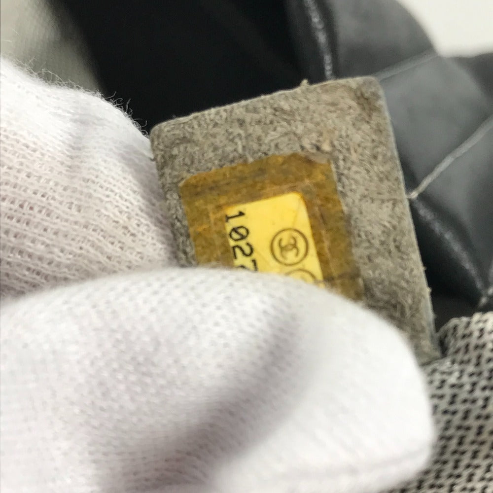 CHANEL CC ココマーク ロゴ ストライプ Wチェーン 肩掛け トートバッグ ショルダーバッグ レザー レディース ブラック - brandshop-reference