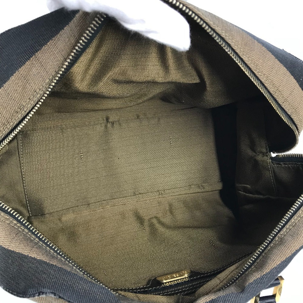 FENDI ヴィンテージ ペカン カバン ミニボストンバッグ ショルダーバッグ 肩掛け ハンドバッグ レザー/キャンバス レディース ブラック - brandshop-reference