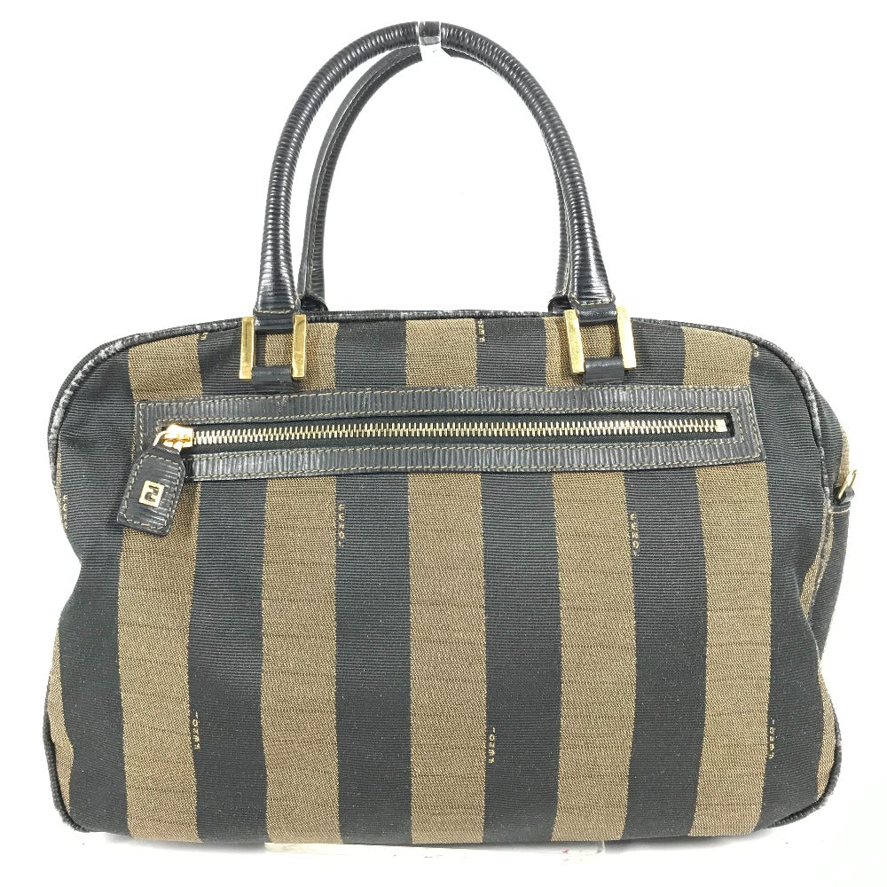 FENDI ヴィンテージ ペカン カバン ミニボストンバッグ ショルダーバッグ 肩掛け ハンドバッグ レザー/キャンバス レディース ブラック - brandshop-reference