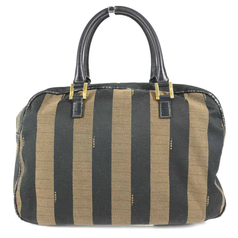 FENDI ヴィンテージ ペカン カバン ミニボストンバッグ ショルダーバッグ 肩掛け ハンドバッグ レザー/キャンバス レディース ブラック - brandshop-reference