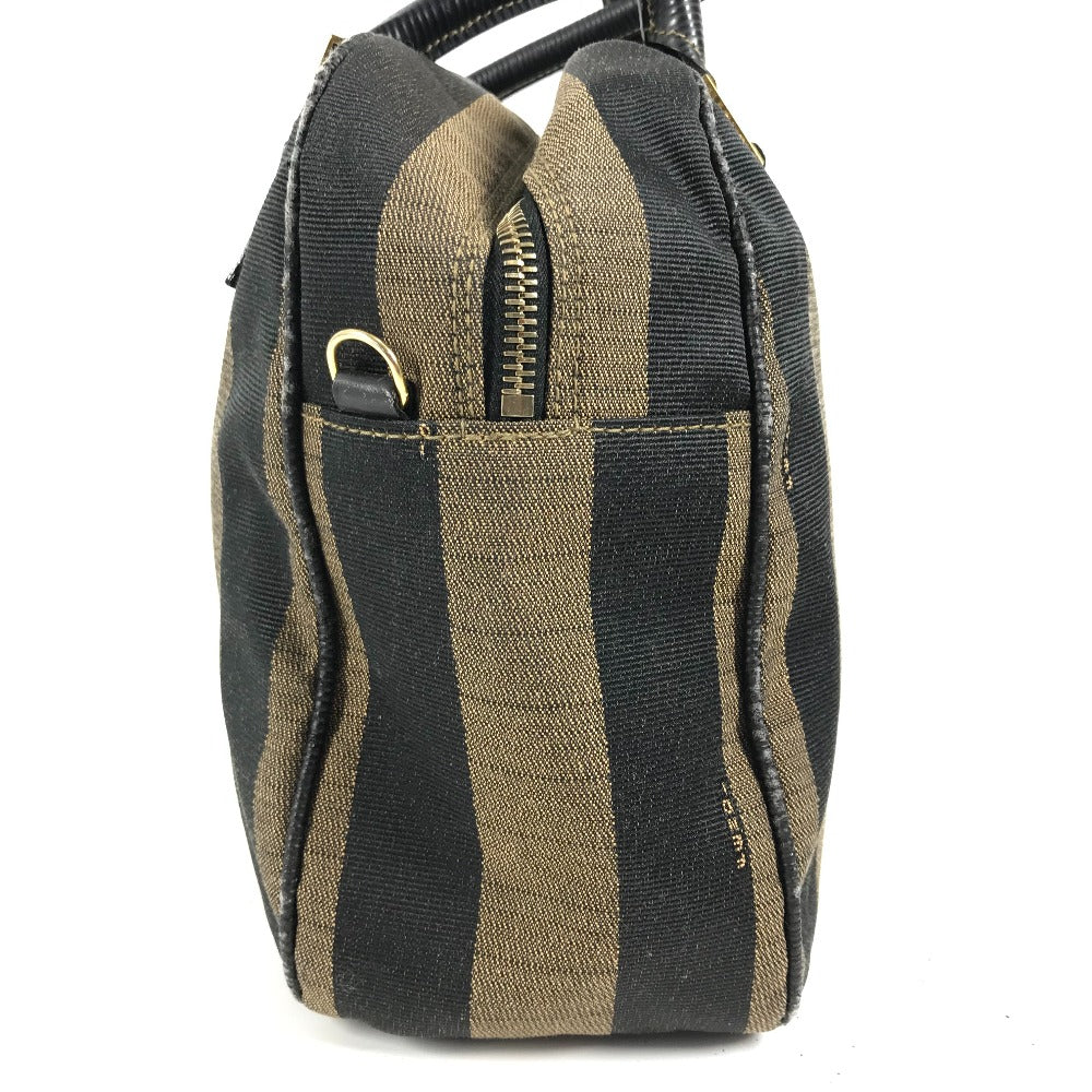 FENDI ヴィンテージ ペカン カバン ミニボストンバッグ ショルダーバッグ 肩掛け ハンドバッグ レザー/キャンバス レディース ブラック - brandshop-reference