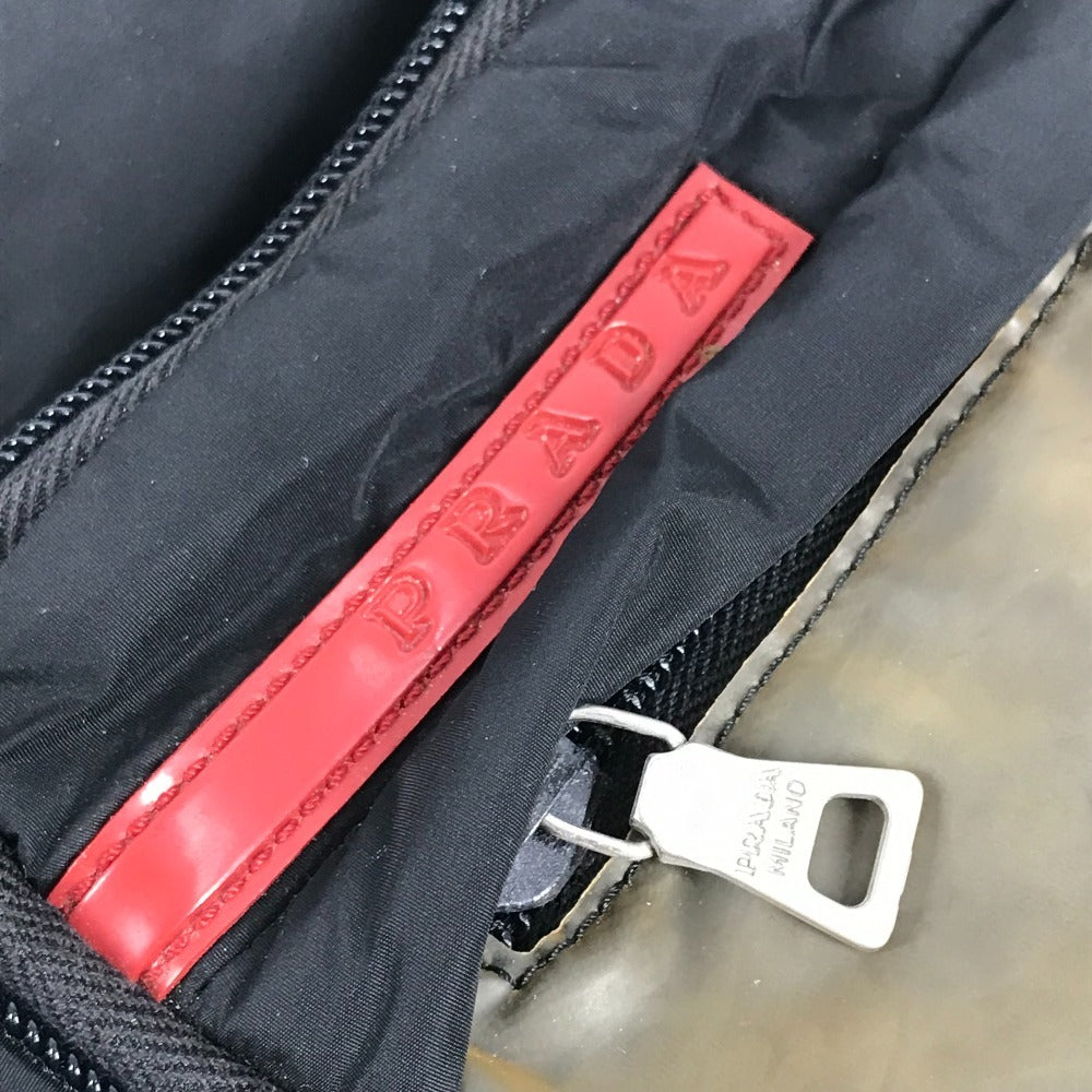 PRADA ロゴ カバン 斜め掛け ポシェット ショルダーバッグ ナイロン ユニセックス ブラック - brandshop-reference