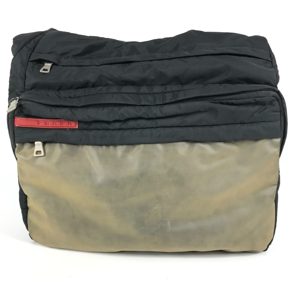 PRADA ロゴ カバン 斜め掛け ポシェット ショルダーバッグ ナイロン ユニセックス ブラック - brandshop-reference