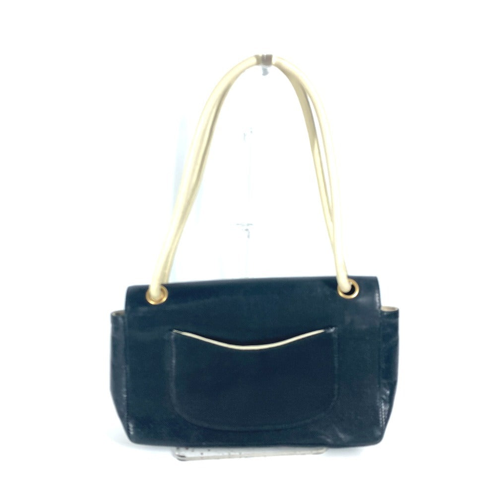 CHANEL バイカラー CC ココマーク パンチング カバン フラップ 肩掛け ショルダーバッグ レザー レディース ブラック - brandshop-reference