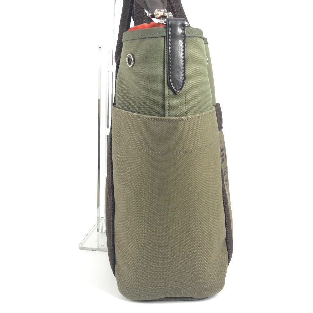 HERMES バッグインバッグ付き サックドパンサージュ グルーム 2WAY ショルダーバッグ 斜め掛け トートバッグ レザー/キャンバス レディース カーキ - brandshop-reference