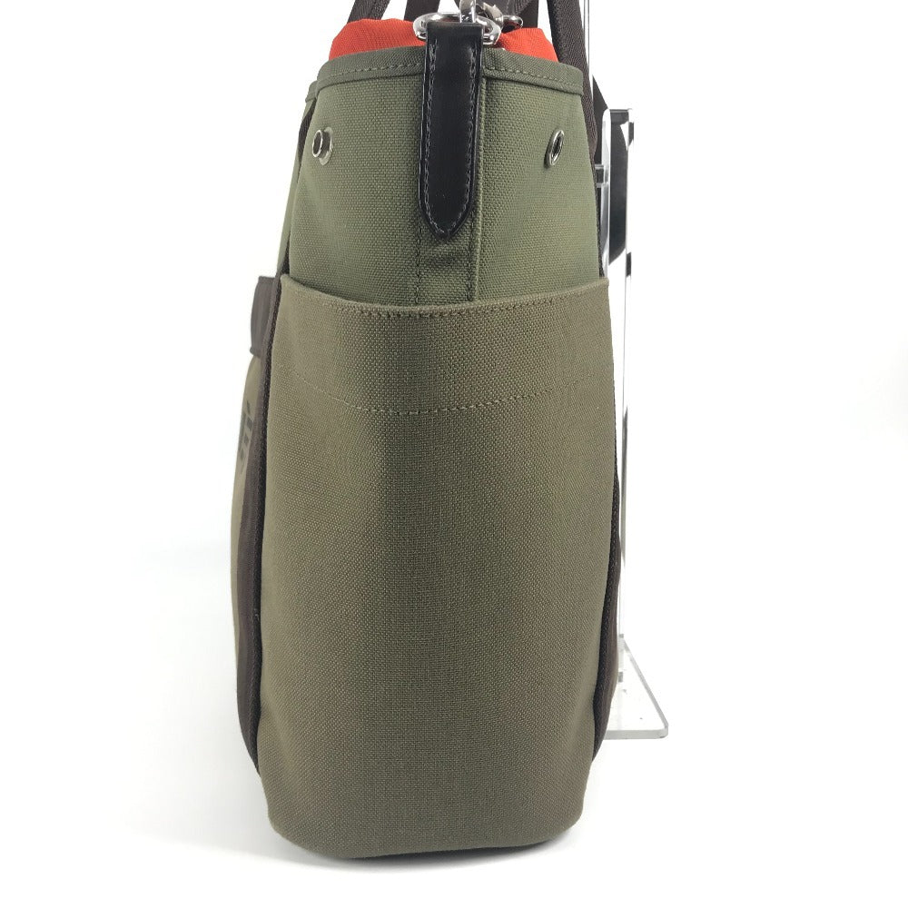 HERMES バッグインバッグ付き サックドパンサージュ グルーム 2WAY ショルダーバッグ 斜め掛け トートバッグ レザー/キャンバス レディース カーキ - brandshop-reference