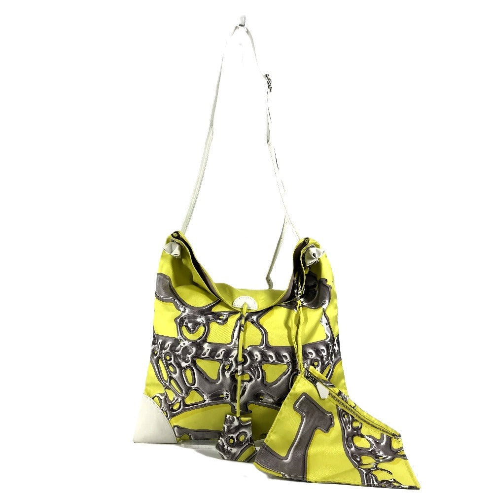 HERMES シルキーシティ PM 斜め掛け カバン ポーチ付き ショルダーバッグ シルク レディース イエロー - brandshop-reference