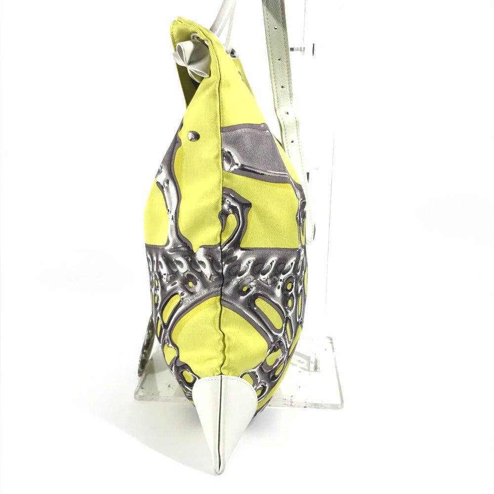 HERMES シルキーシティ PM 斜め掛け カバン ポーチ付き ショルダーバッグ シルク レディース イエロー - brandshop-reference