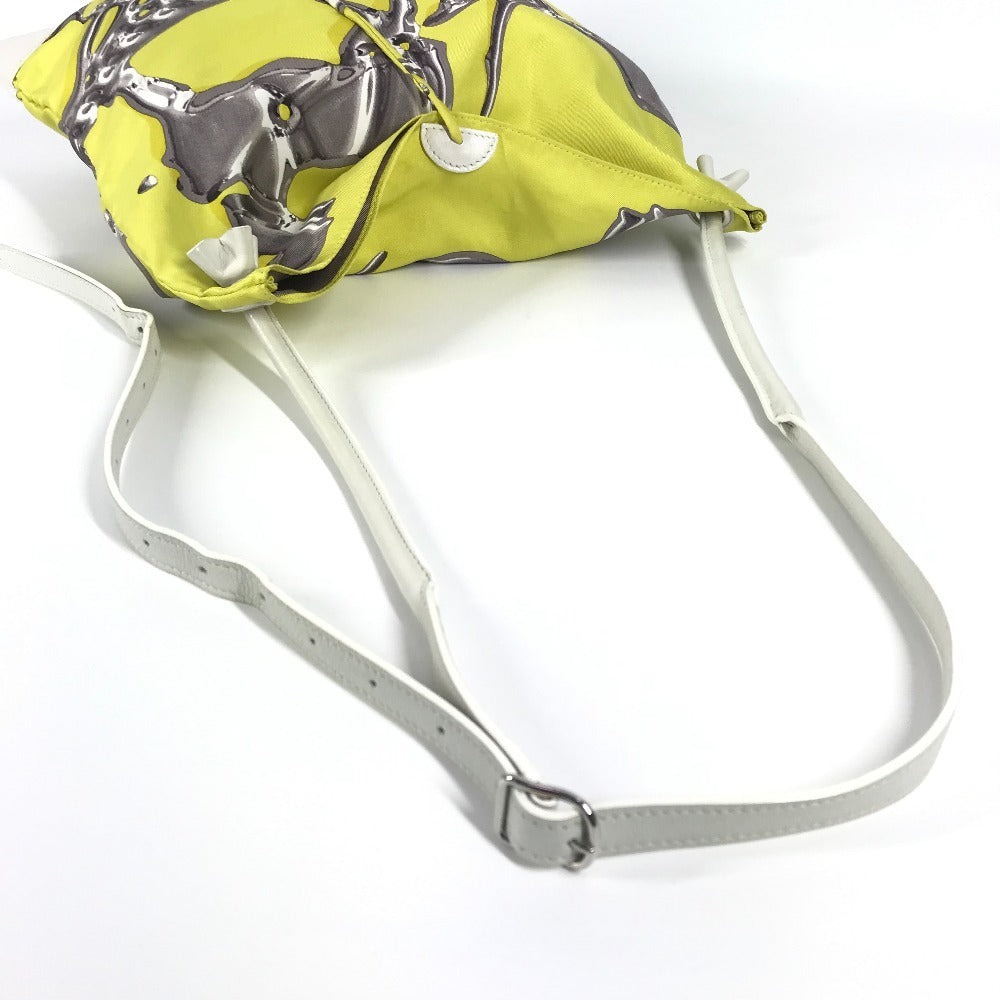 HERMES シルキーシティ PM 斜め掛け カバン ポーチ付き ショルダーバッグ シルク レディース イエロー - brandshop-reference