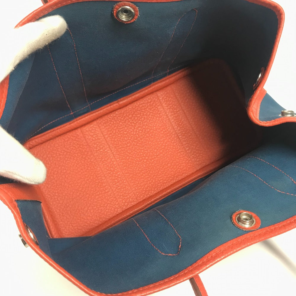 HERMES ガーデンパー ティTPM  カバン ハンドバッグ バイカラー トートバッグ レザー/キャンバス レディース ブルー - brandshop-reference