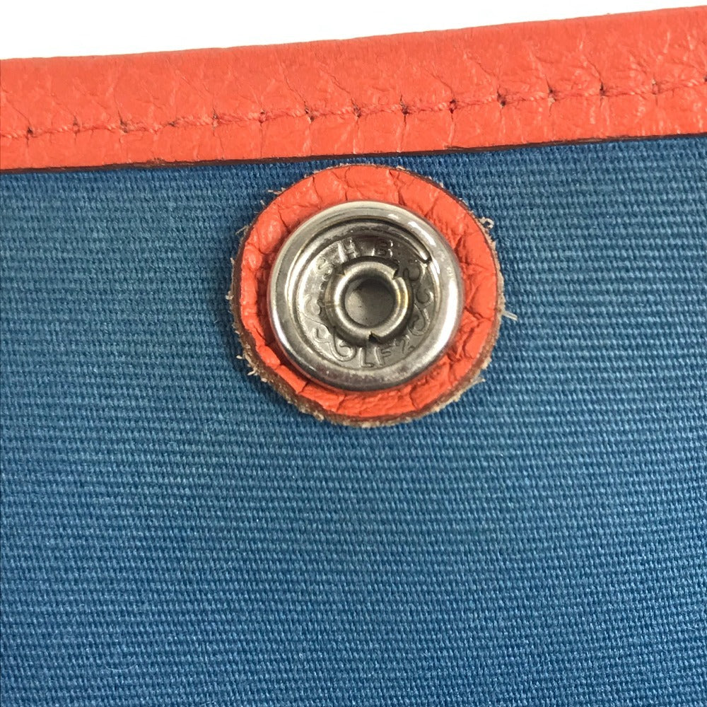 HERMES ガーデンパー ティTPM  カバン ハンドバッグ バイカラー トートバッグ レザー/キャンバス レディース ブルー - brandshop-reference