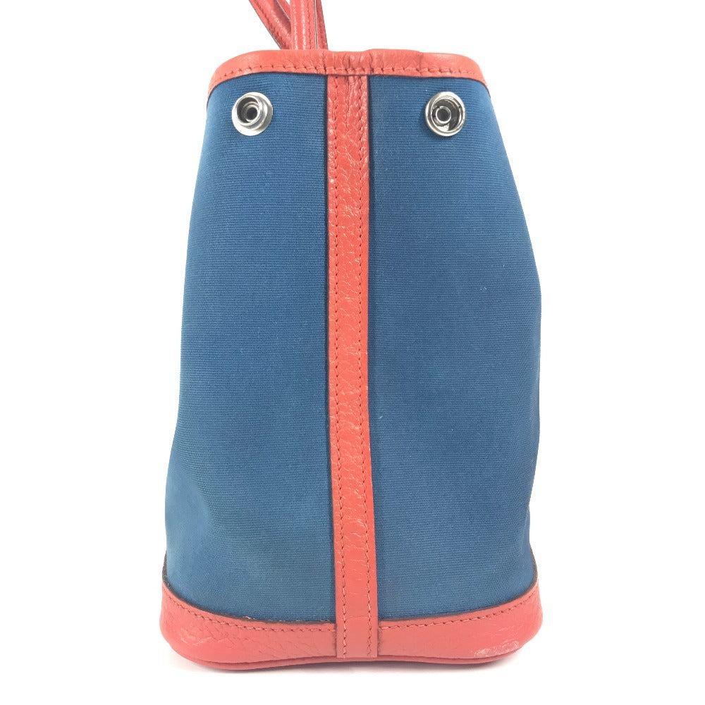 HERMES ガーデンパー ティTPM  カバン ハンドバッグ バイカラー トートバッグ レザー/キャンバス レディース ブルー - brandshop-reference