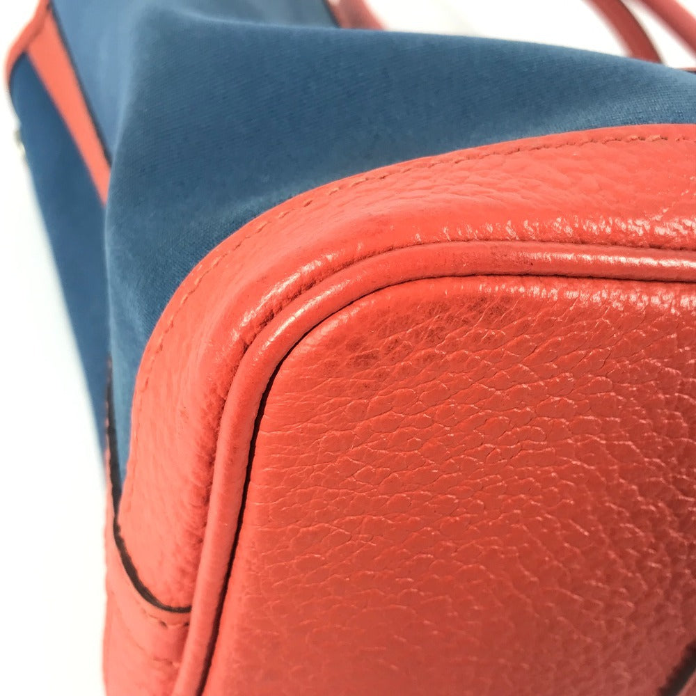 HERMES ガーデンパー ティTPM  カバン ハンドバッグ バイカラー トートバッグ レザー/キャンバス レディース ブルー - brandshop-reference