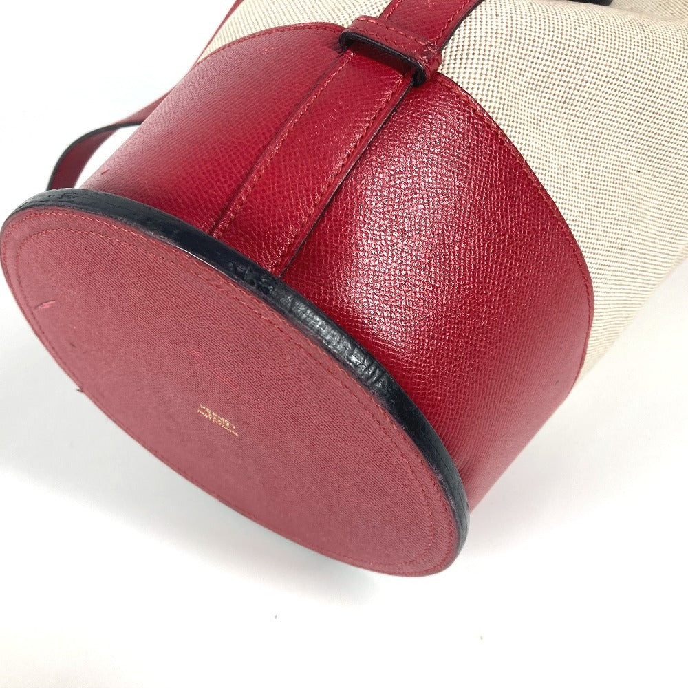 HERMES ヴィンテージ スタンディ カバン 斜め掛け 巾着バッグ ショルダーバッグ レザー/キャンバス レディース レッド - brandshop-reference
