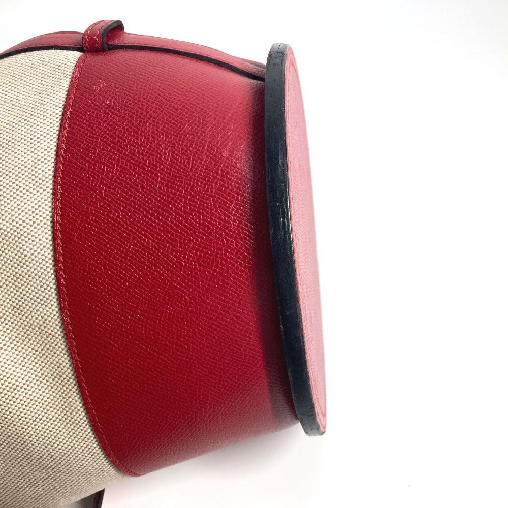 HERMES ヴィンテージ スタンディ カバン 斜め掛け 巾着バッグ ショルダーバッグ レザー/キャンバス レディース レッド - brandshop-reference