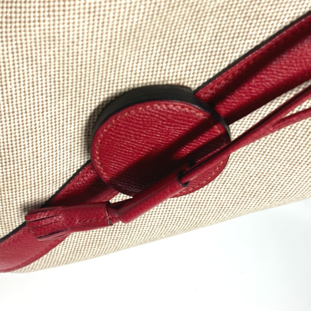 HERMES ヴィンテージ スタンディ カバン 斜め掛け 巾着バッグ ショルダーバッグ レザー/キャンバス レディース レッド - brandshop-reference