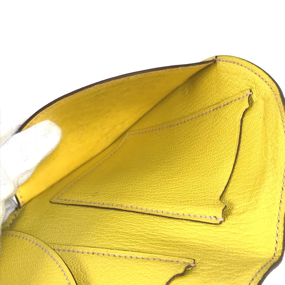 HERMES インザループ コンパクト 財布 小銭入れ コンパクトウォレット 2つ折り財布 コインケース レザー ユニセックス イエロー - brandshop-reference
