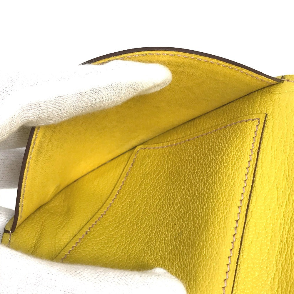 HERMES インザループ コンパクト 財布 小銭入れ コンパクトウォレット 2つ折り財布 コインケース レザー ユニセックス イエロー - brandshop-reference