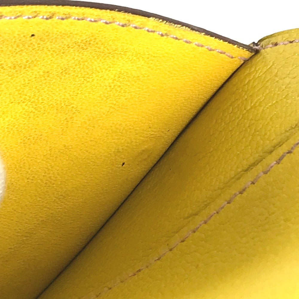 HERMES インザループ コンパクト 財布 小銭入れ コンパクトウォレット 2つ折り財布 コインケース レザー ユニセックス イエロー - brandshop-reference