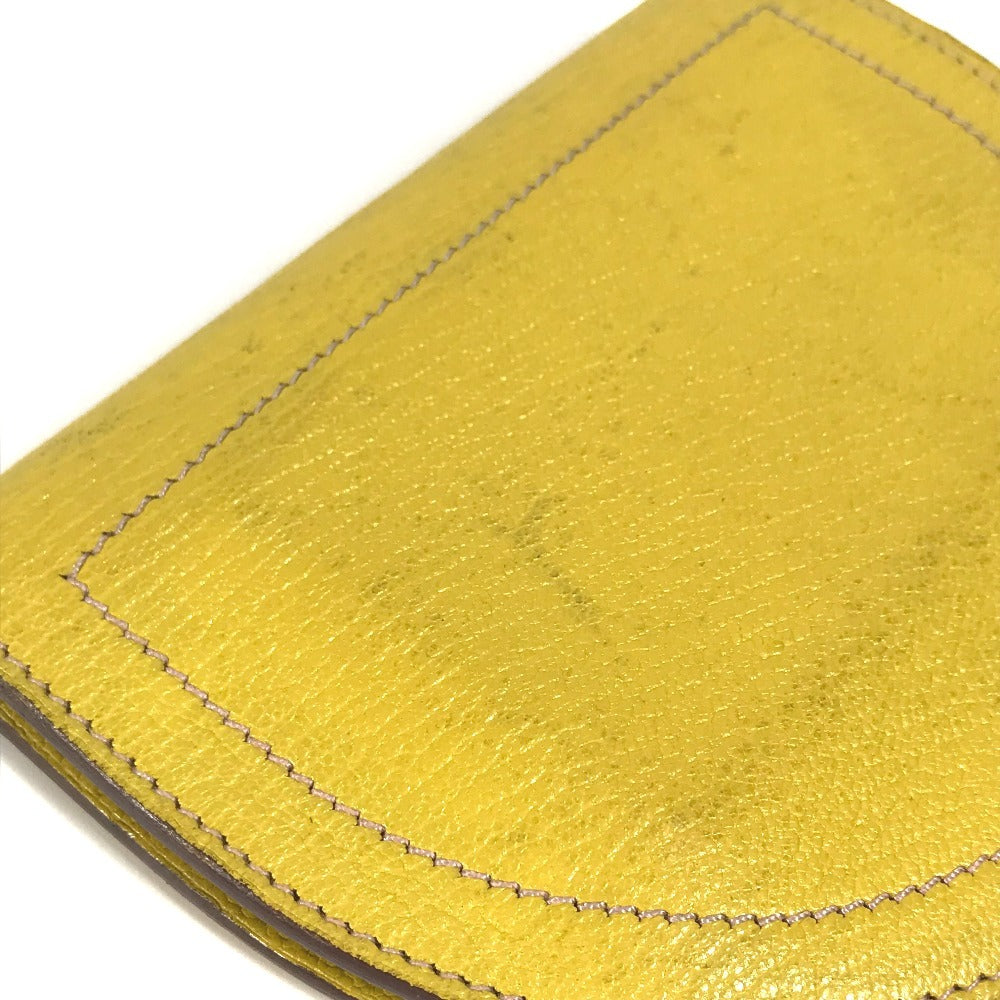 HERMES インザループ コンパクト 財布 小銭入れ コンパクトウォレット 2つ折り財布 コインケース レザー ユニセックス イエロー - brandshop-reference