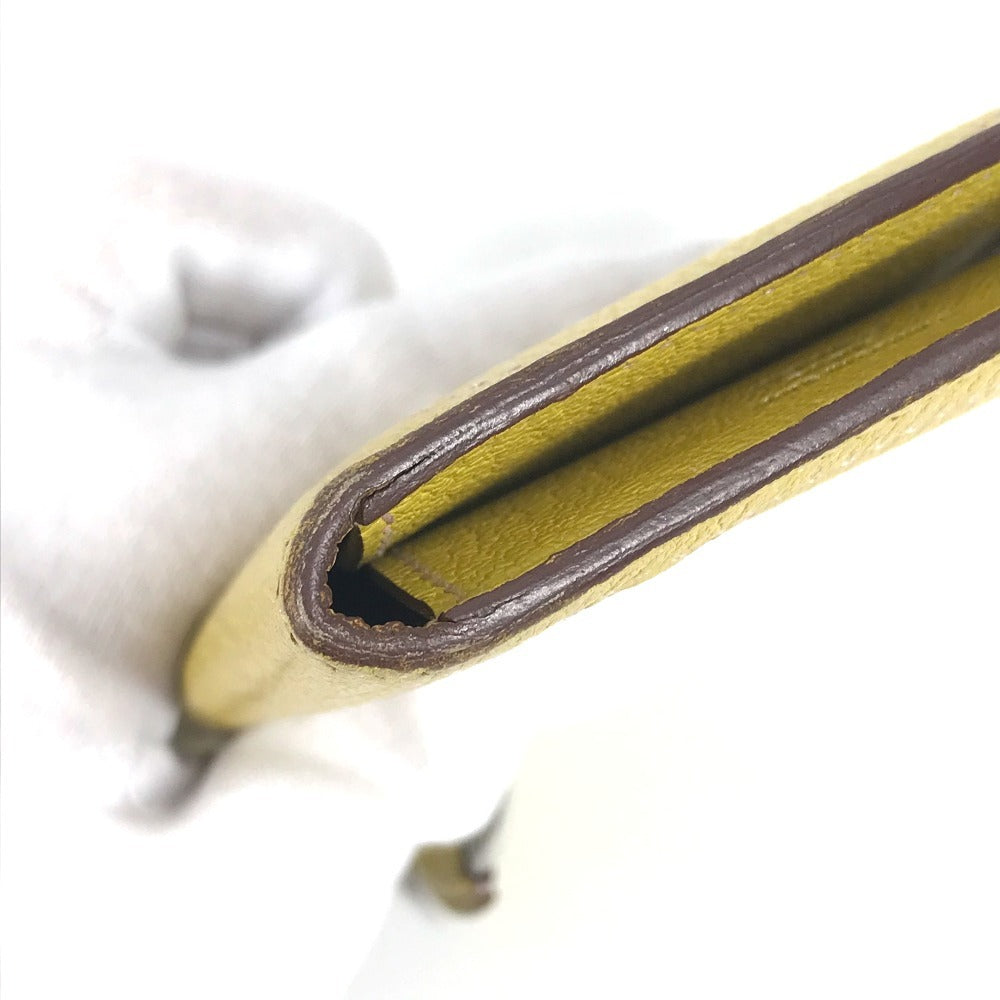 HERMES インザループ コンパクト 財布 小銭入れ コンパクトウォレット 2つ折り財布 コインケース レザー ユニセックス イエロー - brandshop-reference