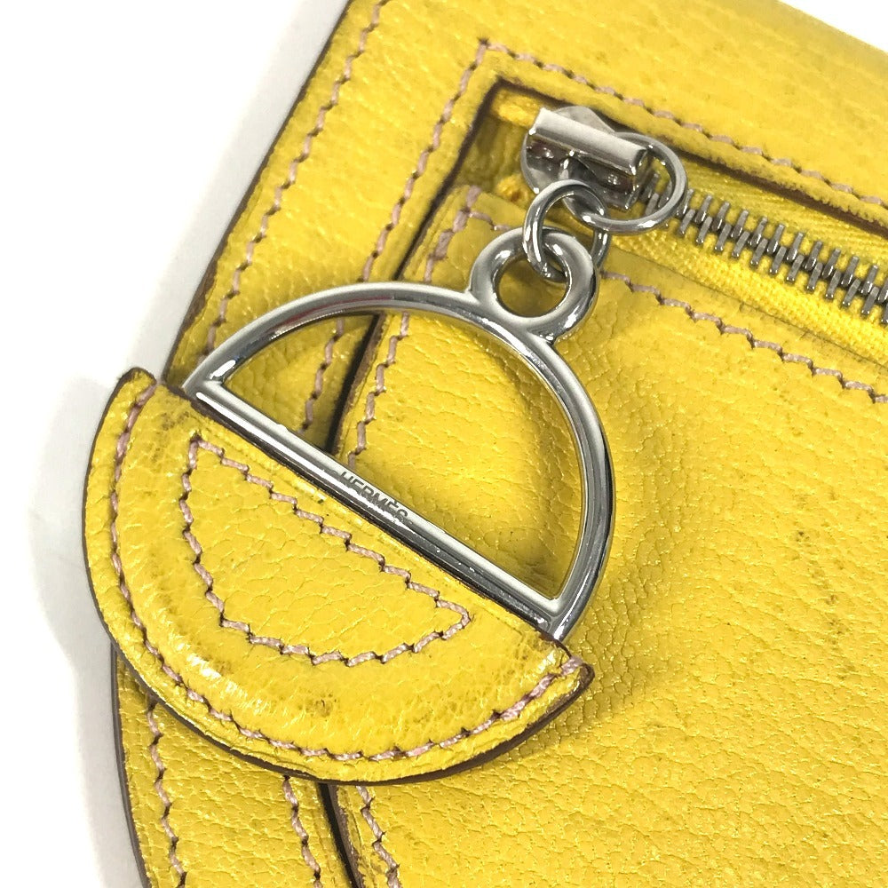 HERMES インザループ コンパクト 財布 小銭入れ コンパクトウォレット 2つ折り財布 コインケース レザー ユニセックス イエロー - brandshop-reference