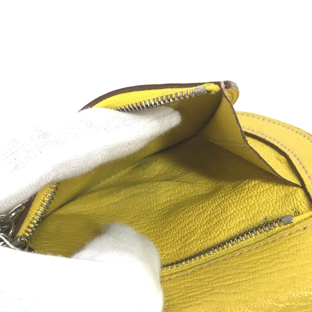 HERMES インザループ コンパクト 財布 小銭入れ コンパクトウォレット 2つ折り財布 コインケース レザー ユニセックス イエロー - brandshop-reference