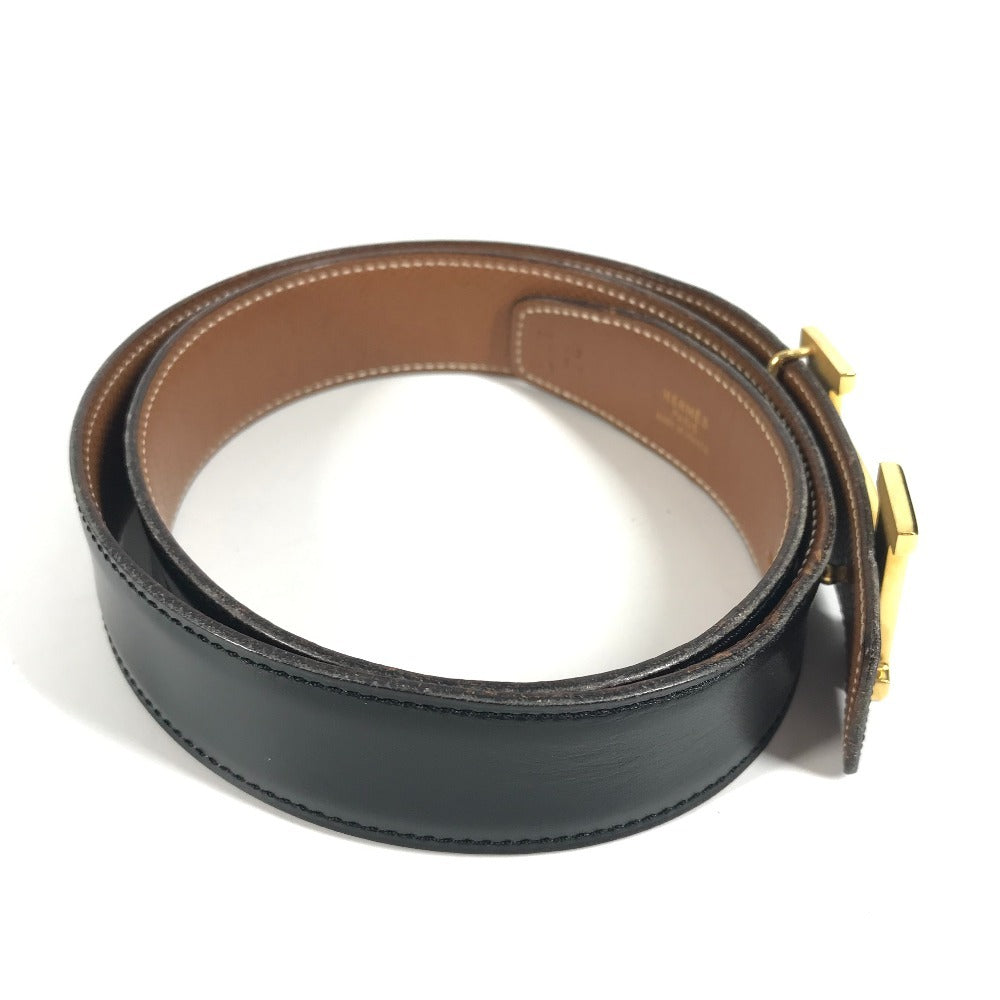 HERMES リバーシブル Hベルト アクセサリー ズボン用ベルト ベルト レザー レディース ブラック - brandshop-reference