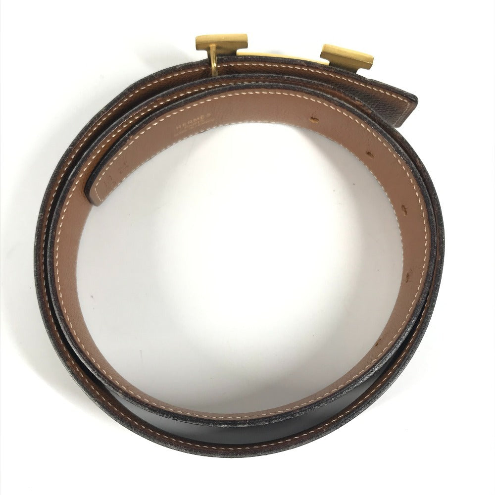 HERMES リバーシブル Hベルト アクセサリー ズボン用ベルト ベルト レザー レディース ブラック - brandshop-reference