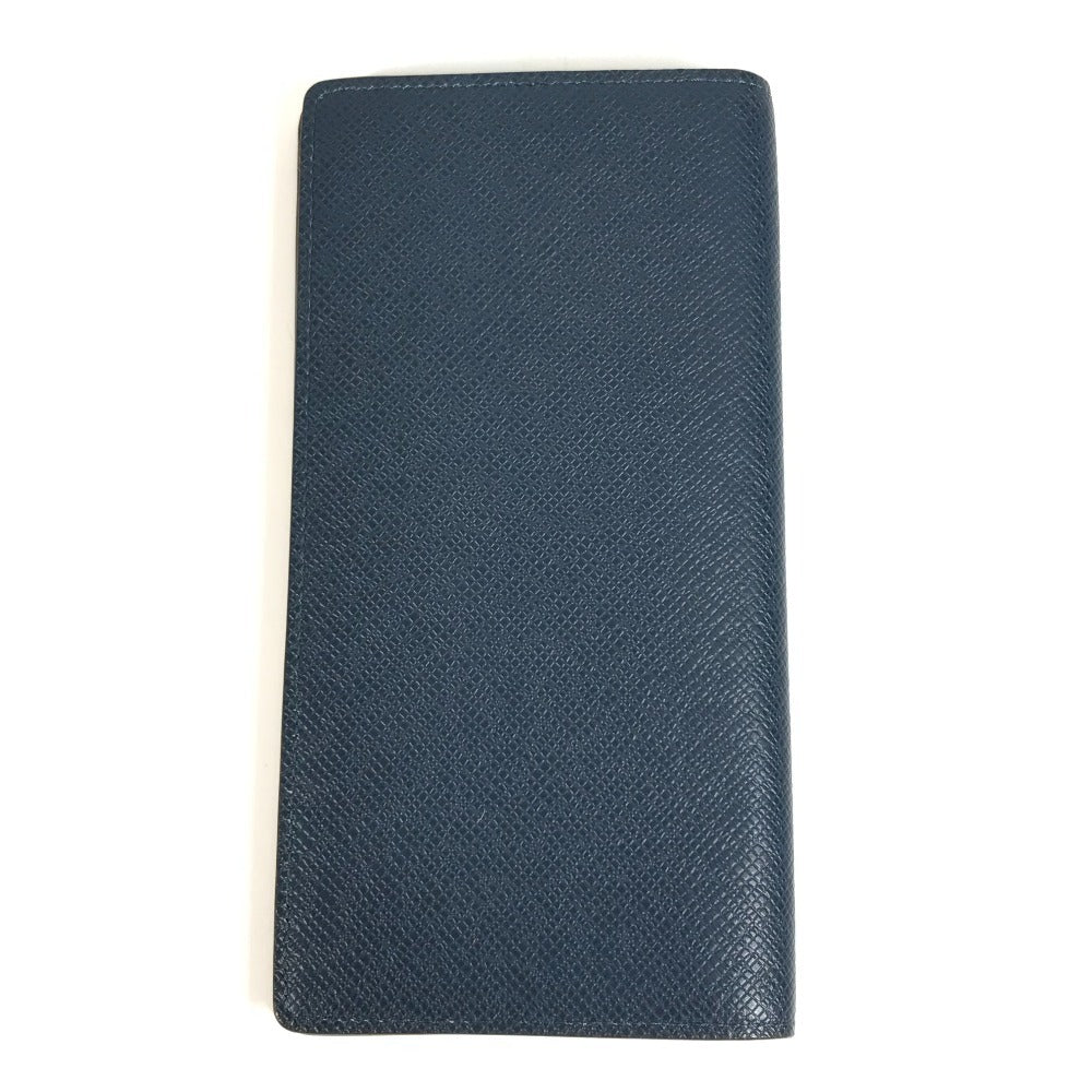 Louis Vuitton M33404 Taiga Portefeuille Long Wallet Bifold Flap Billfold Long Wallet Taiga Kulit Unisex Navy