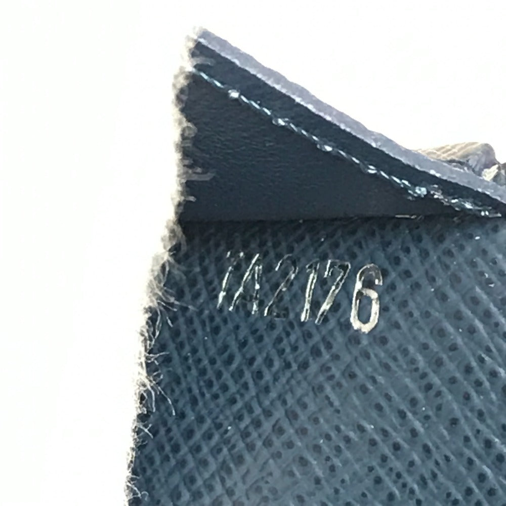 Louis Vuitton M33404 Taiga Portefeuille Long Wallet Bifold Flap Billfold Long Wallet Taiga Kulit Unisex Navy