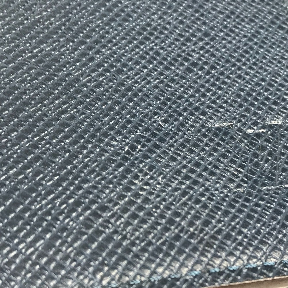 Louis Vuitton M33404 Taiga Portefeuille Long Wallet Bifold Flap Billfold Long Wallet Taiga Kulit Unisex Navy