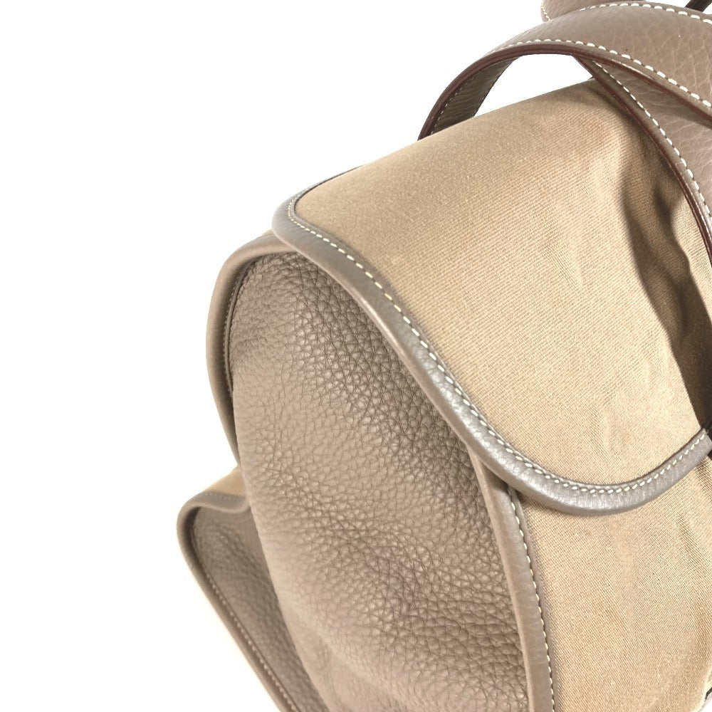 Hermes menumbuk h logo hoodoo tote beg beg boston beg tangan tangan/kanvas unisex kelabu