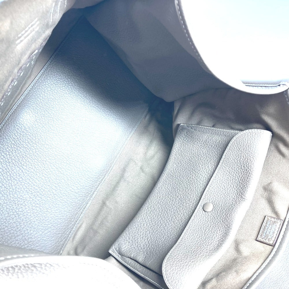 Hermes menumbuk h logo hoodoo tote beg beg boston beg tangan tangan/kanvas unisex kelabu