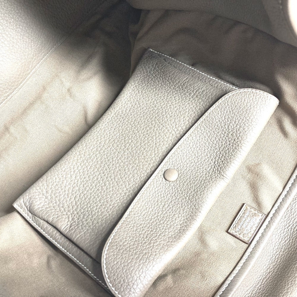 Hermes menumbuk h logo hoodoo tote beg beg boston beg tangan tangan/kanvas unisex kelabu