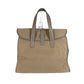 Hermes menumbuk h logo hoodoo tote beg beg boston beg tangan tangan/kanvas unisex kelabu