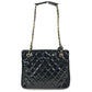 CHANEL Vintage Quilted Matelasse W Chain Bag Bag Tote Bag Shoulder Bag Enamel Women's Black