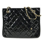 CHANEL Vintage Quilted Matelasse W Chain Bag Bag Tote Bag Shoulder Bag Enamel Women's Black