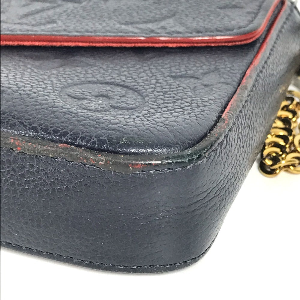LOUIS VUITTON M64099 모노그램 엠프렌 포셰트 펠리시 체인 백 숄더 크로스바디 롱 지갑 체인 지갑 숄더백 모노그램 엠프렌 가죽 여성 네이비
