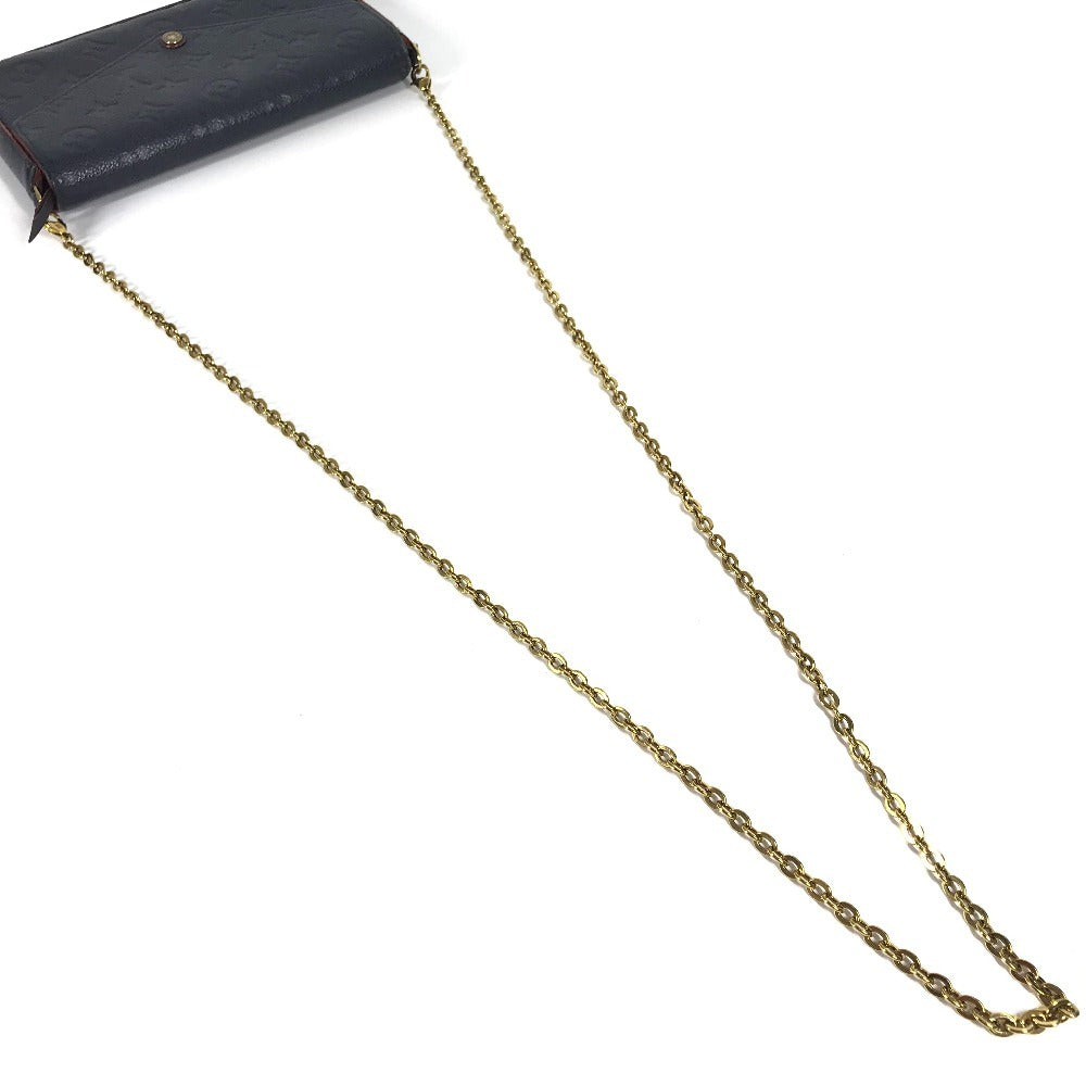 LOUIS VUITTON M64099 모노그램 엠프렌 포셰트 펠리시 체인 백 숄더 크로스바디 롱 지갑 체인 지갑 숄더백 모노그램 엠프렌 가죽 여성 네이비