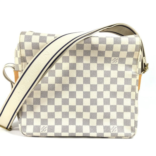 LOUIS VUITTON N51189 Damier Azur Naviglio Bag Crossbody Shoulder Bag Damier Azur Canvas Unisex White