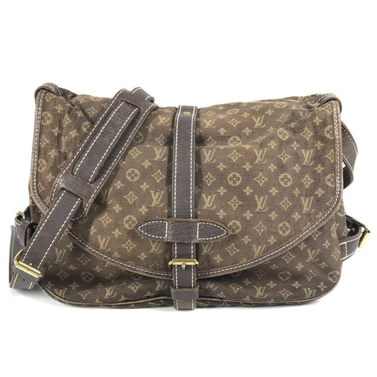 LOUIS VUITTON M95227 Monogram Minilan Saumur 30 Saumur 30 Bag Crossbody Flap Shoulder Bag Monogram Minilan Canvas Women's Fuzan Brown