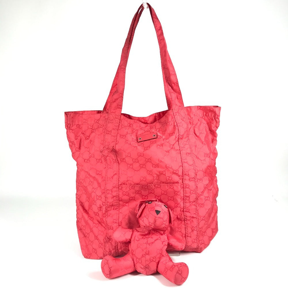 GUCCI 223669 GG Teddy Bear Eco Bag Bag Tote Bag Shoulder Bag Shopping Bag Shoulder Bag Nylon Unisex Red
