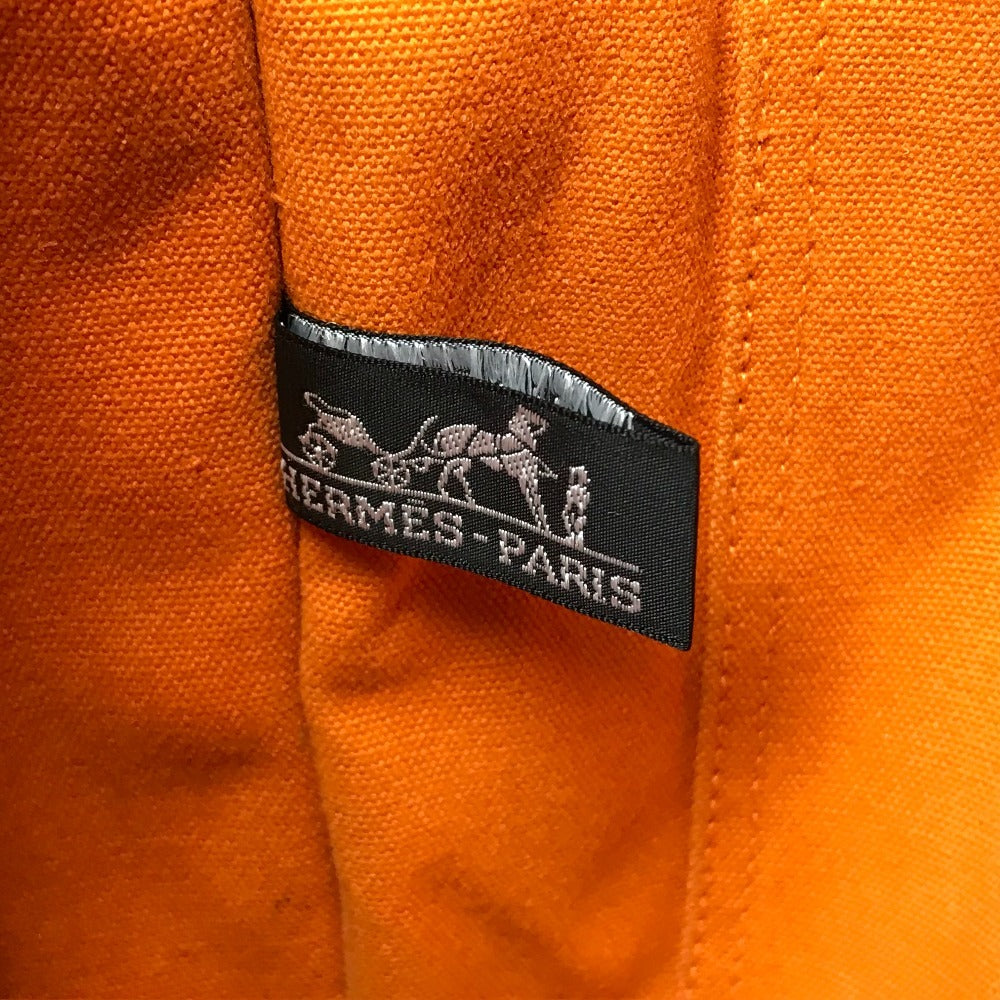 HERMES French Festival Hawaii 2002 Bicolor Fool Toe MM Fool Toe MM Bag Tote Bag Handbag Cotton Ladies Orange