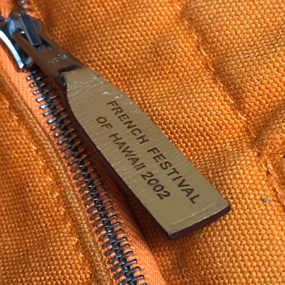 HERMES French Festival Hawaii 2002 Bicolor Fool Toe MM Fool Toe MM Bag Tote Bag Handbag Cotton Ladies Orange