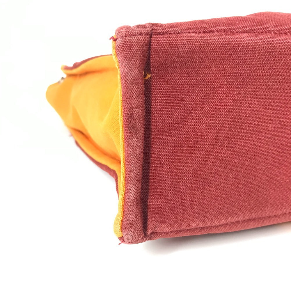 HERMES French Festival Hawaii 2002 Bicolor Fool Toe MM Fool Toe MM Bag Tote Bag Handbag Cotton Ladies Orange