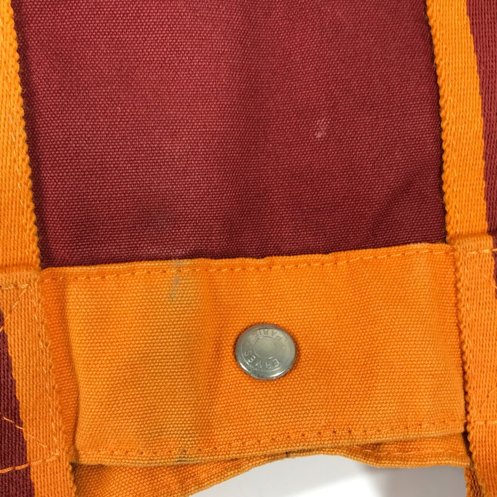 HERMES French Festival Hawaii 2002 Bicolor Fool Toe MM Fool Toe MM Bag Tote Bag Handbag Cotton Ladies Orange