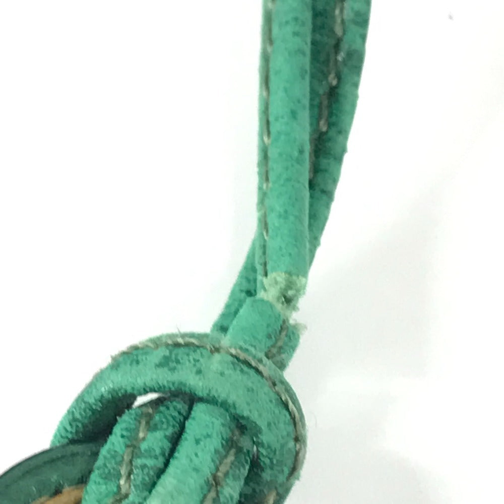 HERMES Vintage Logo Pochette Bag Mini Bag Shoulder Bag Leather Women's Green